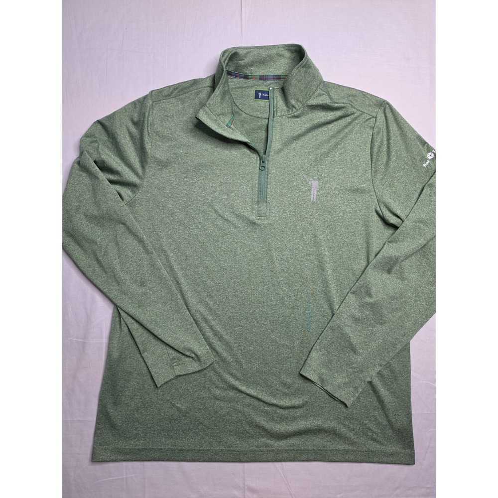 William Murray Shirt Men's L Green Stretch Baker Triangle Logo Quarter Zip Golf